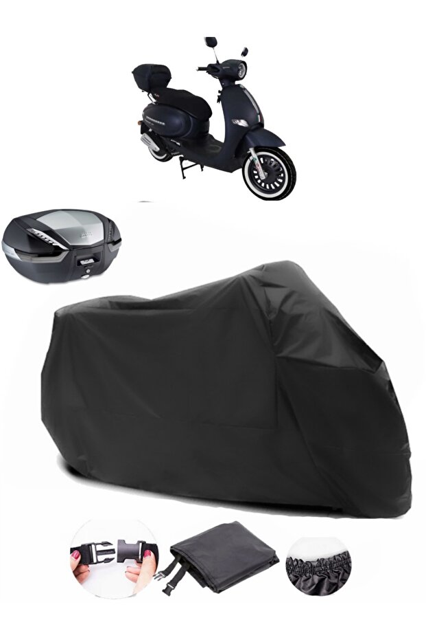 Arora Cappucino 125 Backpack Compatible Black Motorcycle Tarpaulin Waterproof Durable Fabric