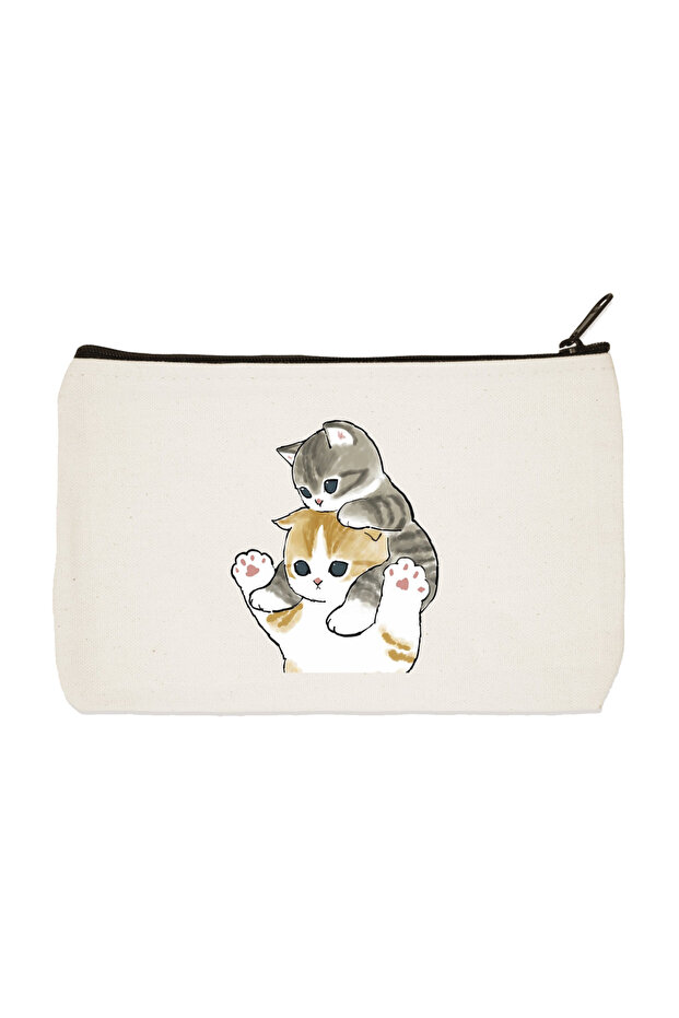 Spoiled Cats Printed Cloth Makeup Bag, Pen Holder, Handbag, Wallet