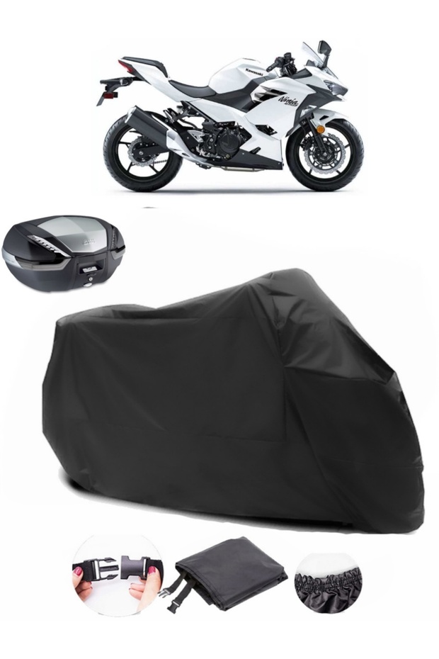 Kawasaki Ninja 400 Backpack Compatible Black Motorcycle Tarpaulin Waterproof Durable Fabric