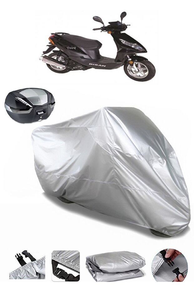 Bisan Troy 100 Rear Bag Compatible Motorcycle Tarpaulin Waterproof Durable Fabric