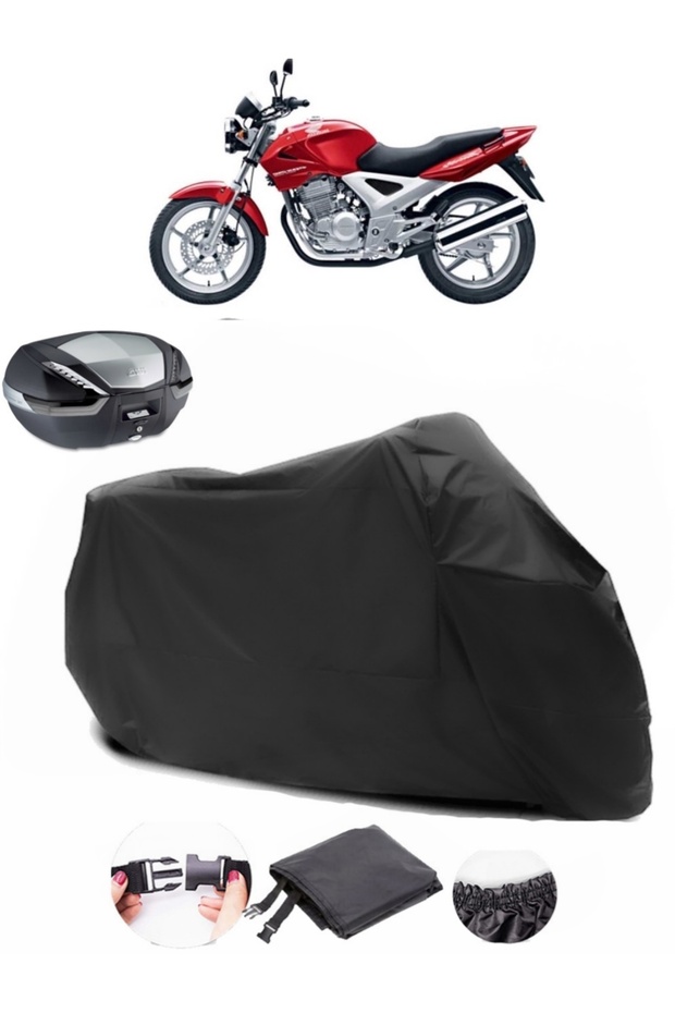 Honda CBX 250 Twister Rear Bag Compatible Black Motorcycle Tarpaulin Waterproof Durable Fabric