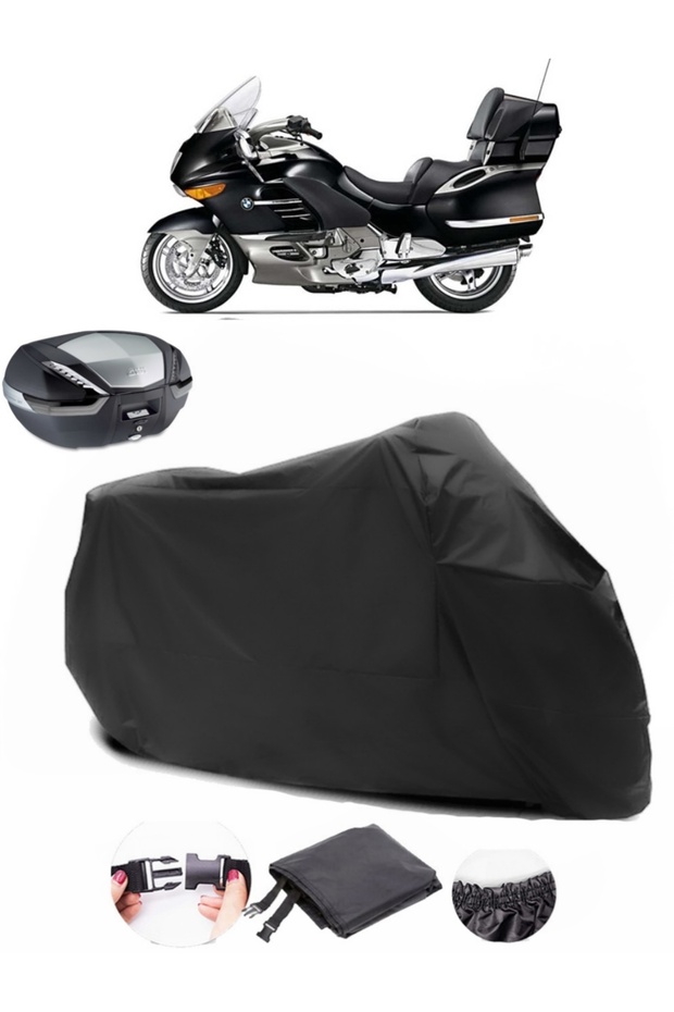 BMW K 1200 LT Rear Bag Compatible Black Motorcycle Tarpaulin Waterproof Durable Fabric