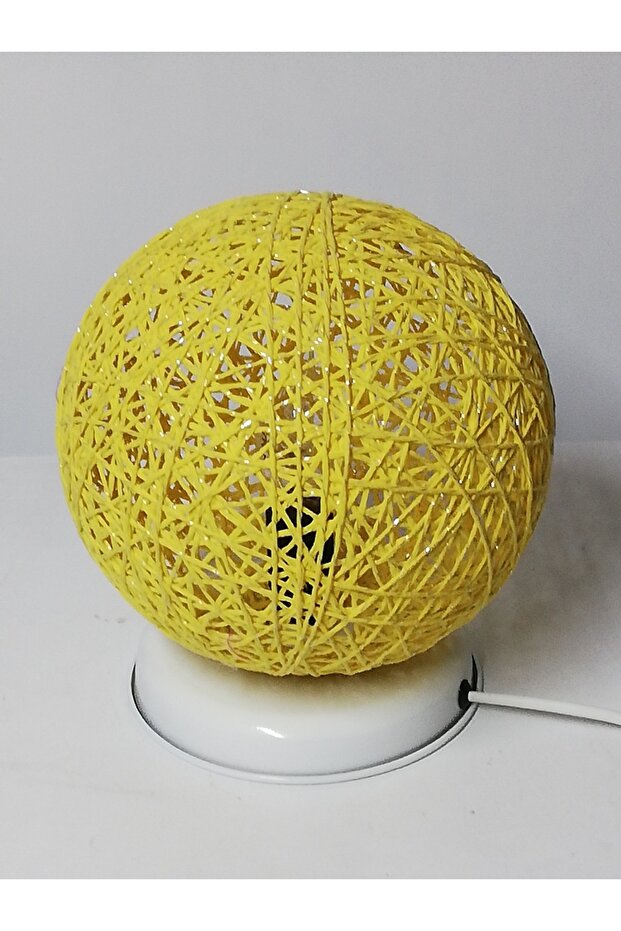 Yellow Globe Jute String Braid Night Light Decorative Lampshade
