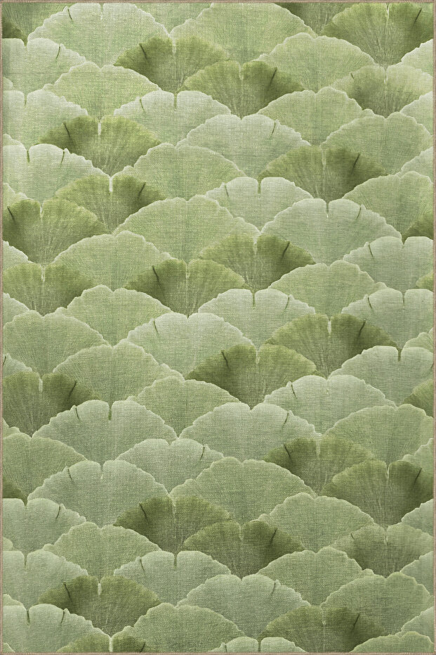 Green Themed Bush Figure Patterned Creative Modern Decorative Carpet 1998