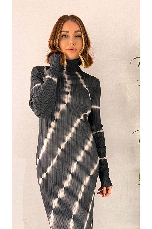 90163 Rochie batik cu guler rotic - 3