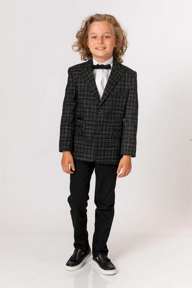 سترة للأولاد باللون الأسود بأزرار - 2