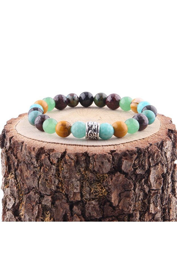 Special Design 8 mm Bracelet Sun Stone -Amazonite - Jasper - Aventurine - Garnet - Eye Agate -