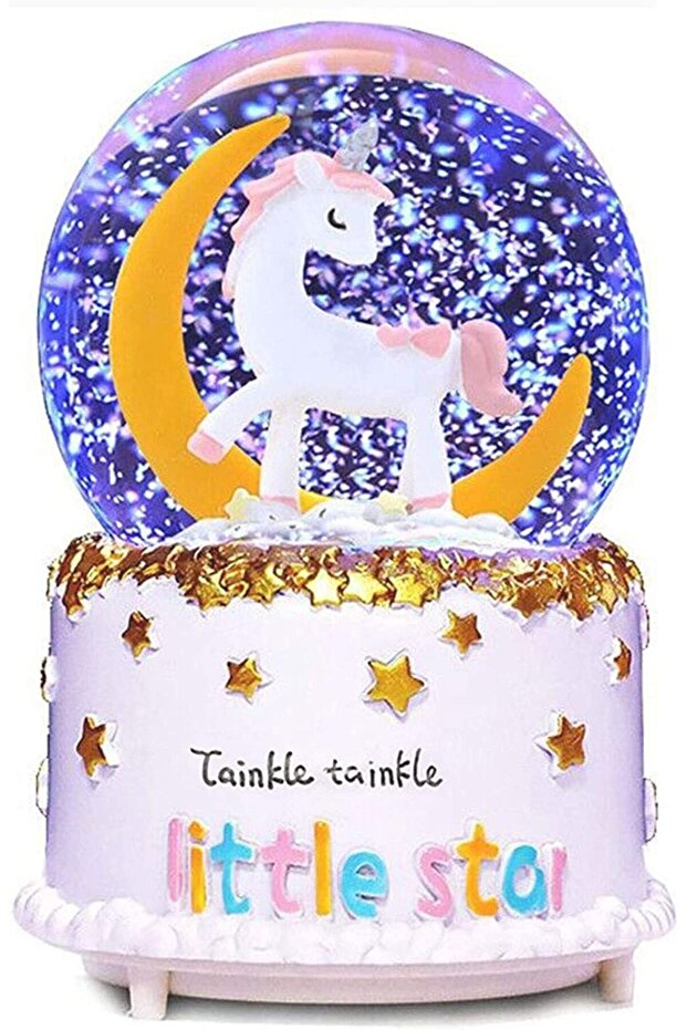 Unicorn Ay Şekilli Kar Küresi E - 1