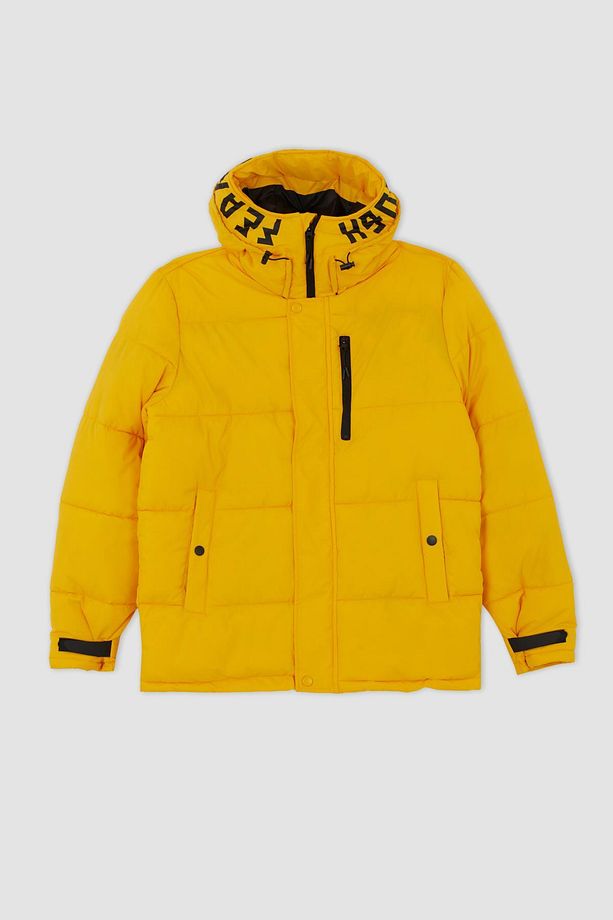 Regular Fit Dik Yaka su Itici Isı Yalıtımlı Warmtech şişme Mont - 7