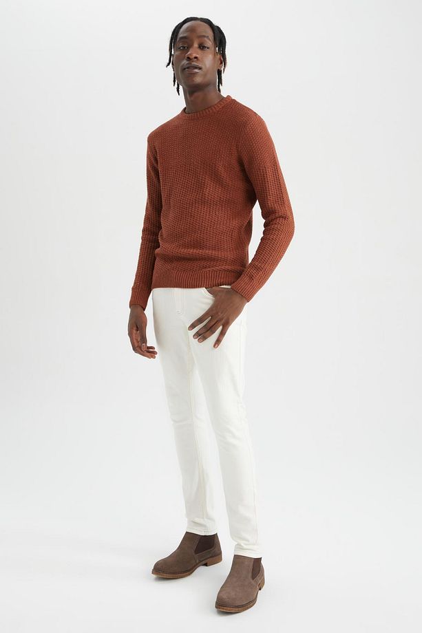 Regular Fit Bisiklet Yaka Triko Kazak - 7