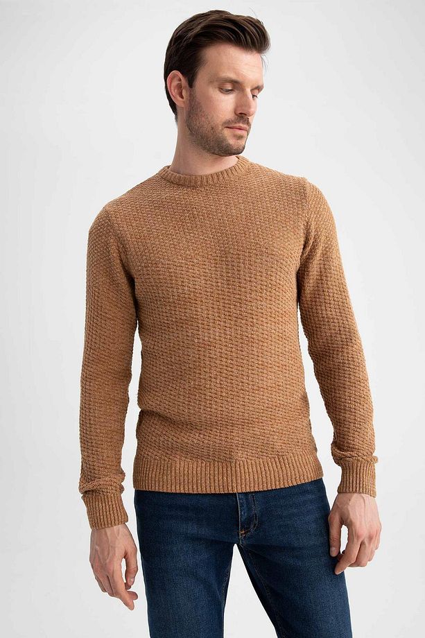 Regular Fit Bisiklet Yaka Triko Kazak - 6