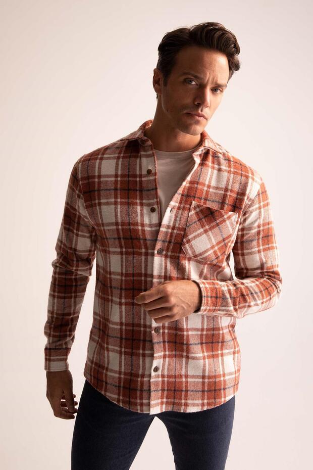 Kariertes Langarmhemd mit regulärer Passform - 4