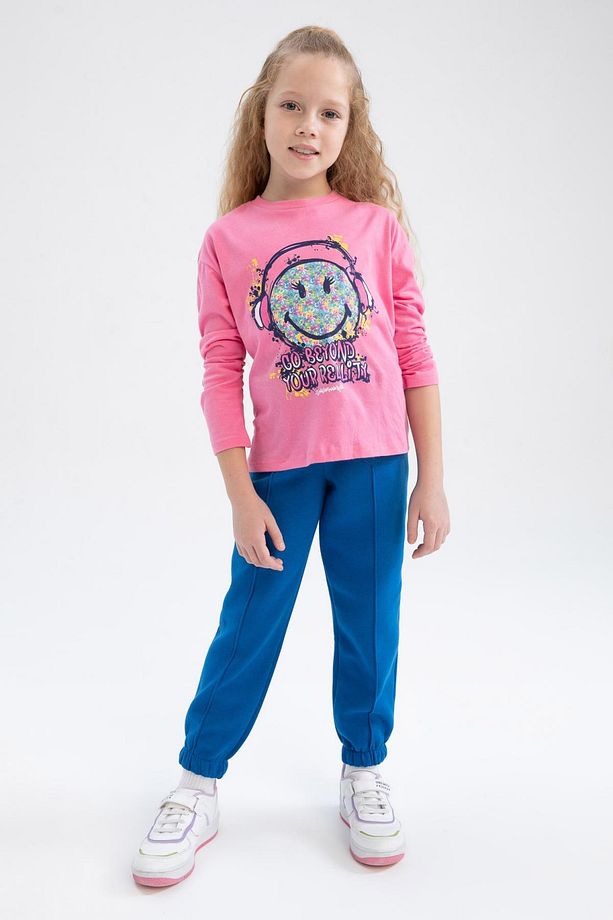 Kız Çocuk Smileyworld Bisiklet Yaka Uzun Kollu Tişört - 2