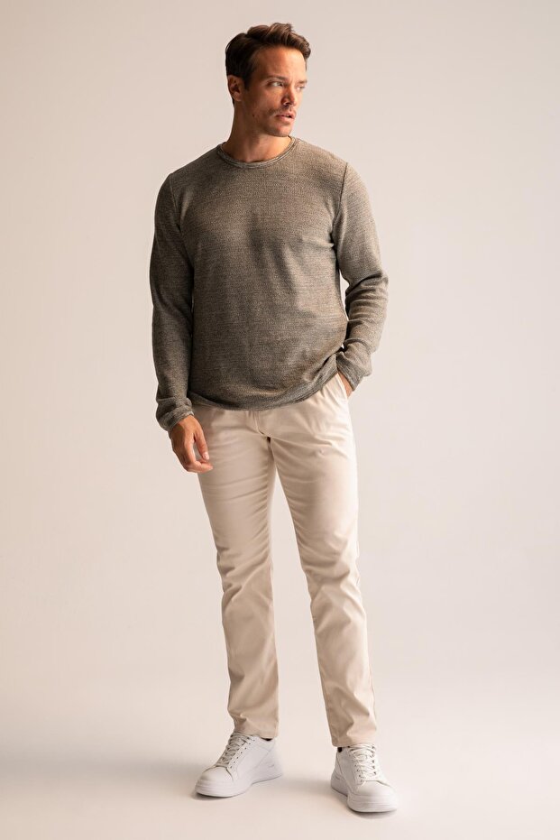 Regular Fit Bisiklet Yaka Triko Kazak - 2