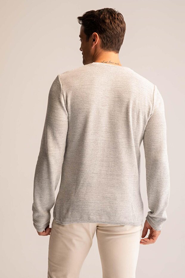 Regular Fit Bisiklet Yaka Triko Kazak - 4