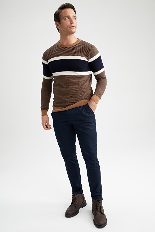 Regular Fit Bisiklet Yaka Kazak - 5