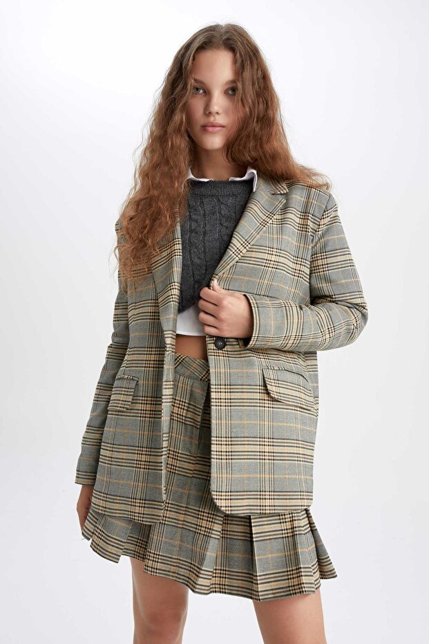 سترة منقوشة ذات مقاس عادي Y4940az22au - 6