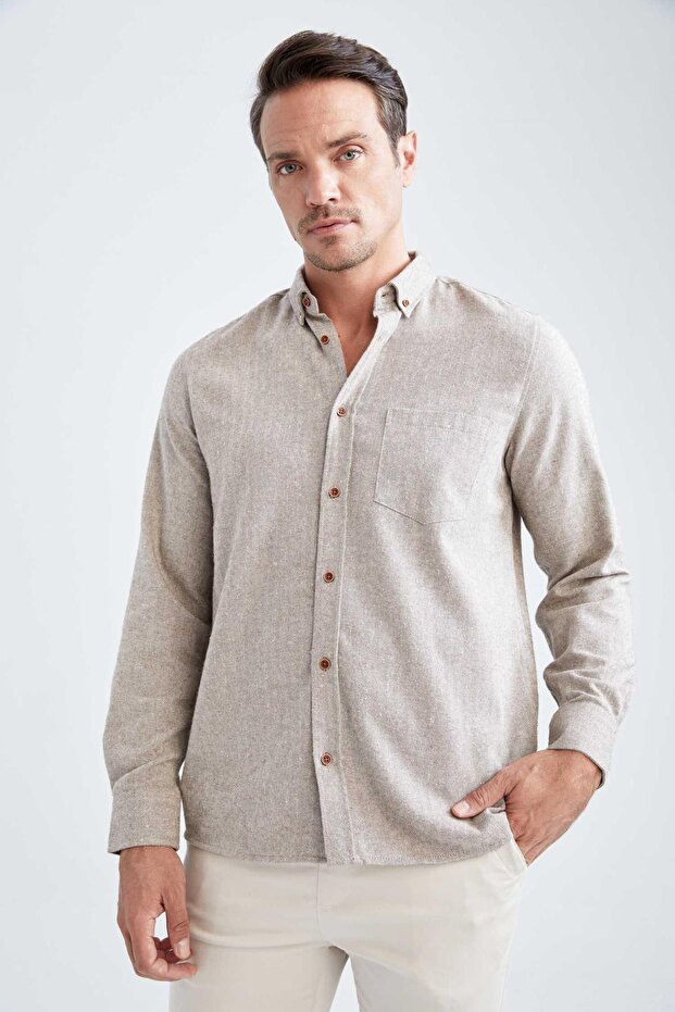 Regular Fit Flanel Uzun Kollu Gömlek - 6