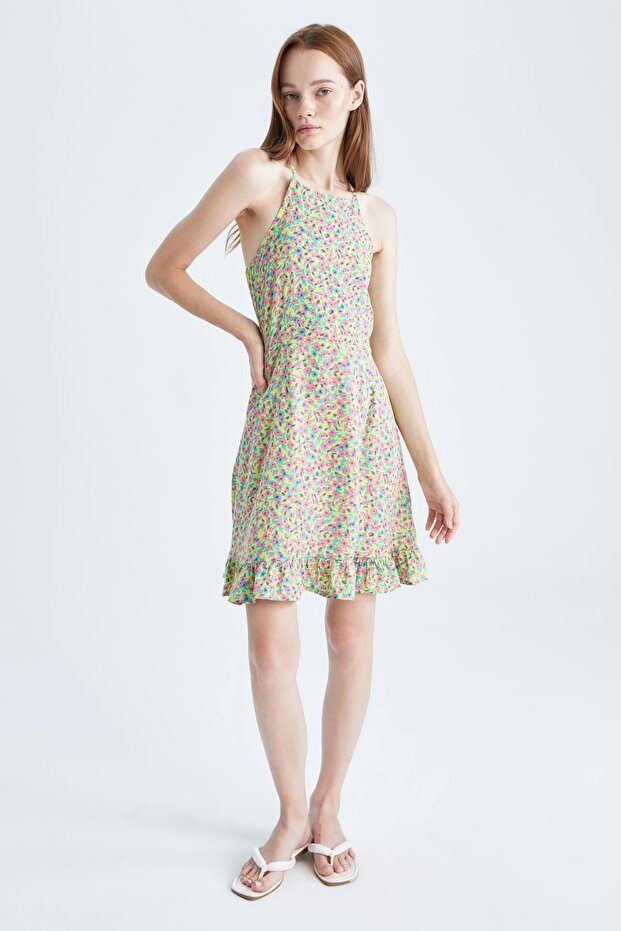 Coool A-line Straps Floral Mini Dress Y7268az22sm