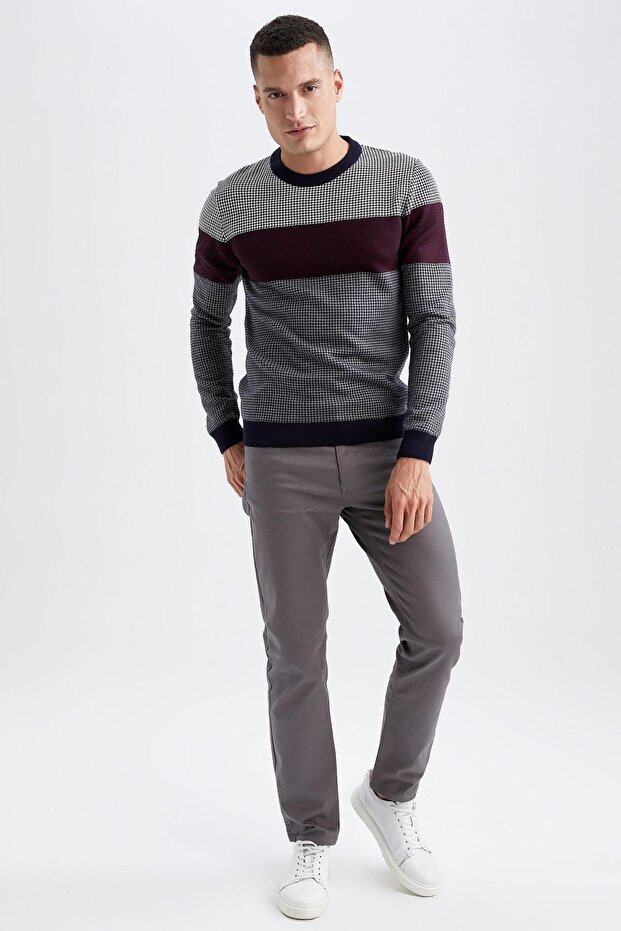Regular Fit Bisiklet Yaka Kazak - 5