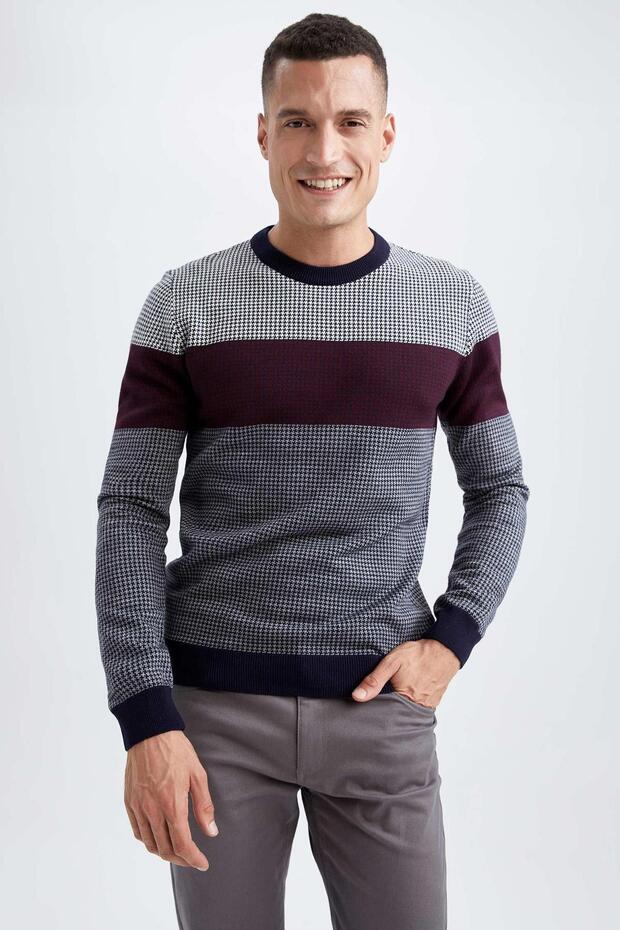 Regular Fit Bisiklet Yaka Kazak - 6