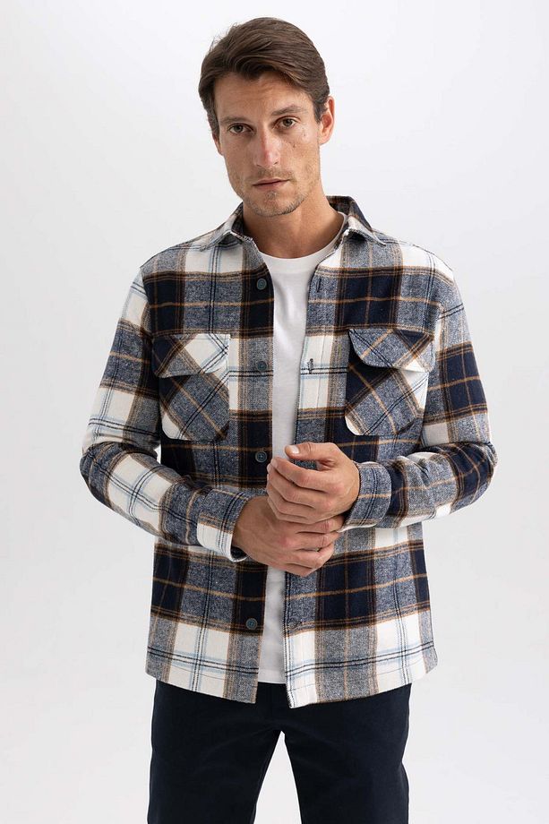 Regular Fit Oduncu Uzun Kollu Gömlek - 1