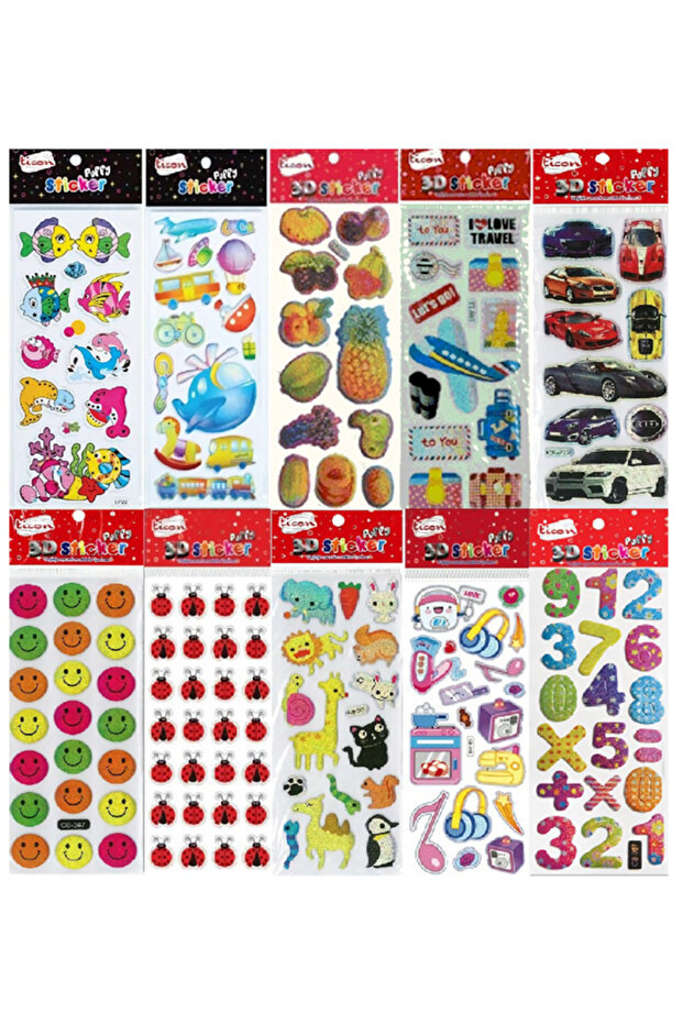 Embossed Sticker Mixed Pack 200 Chart - 2