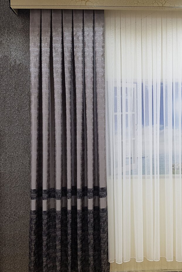 Cotton Background Curtain Gray