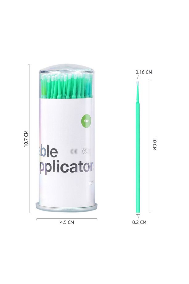 YEŞİL 100'lü Microbrush Ipek Kirpik Applikatör - 1