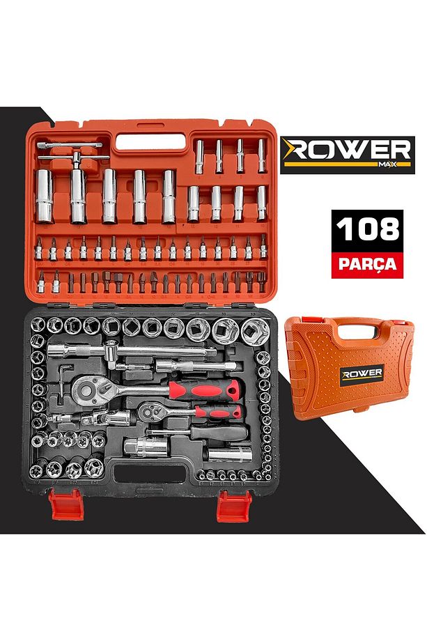 Profesyonel 1/2 ve 1/4 Cırcırlı Lokma Anahtar Takımı Bits Uç Seti 108 Parça - 4