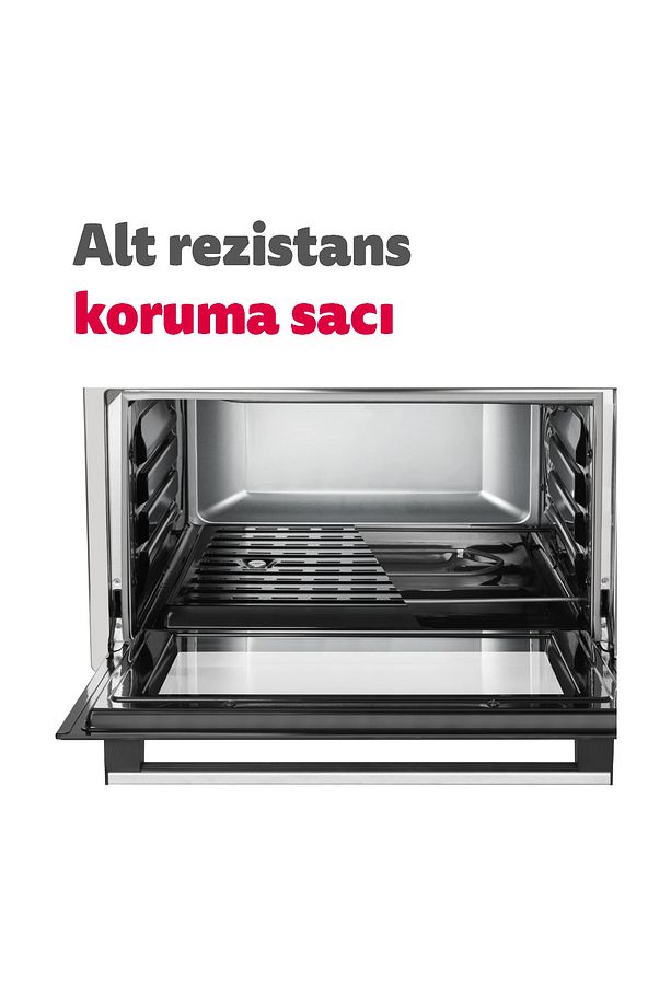 4559 Pop-up Düğme Dijital Turbo Inox 45 Lt Çift Cam Midi Fırın - 8