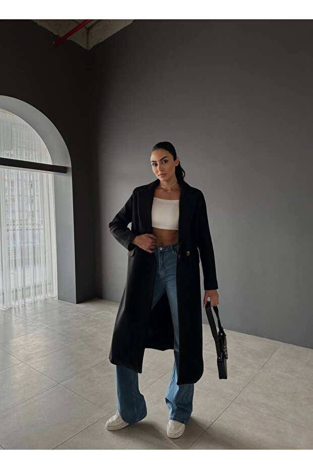 Kaşe Kaban Siyah - 1