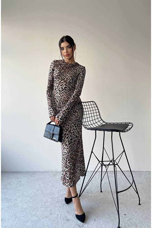 KANE UZUN ELBİSE LEOPAR - 2