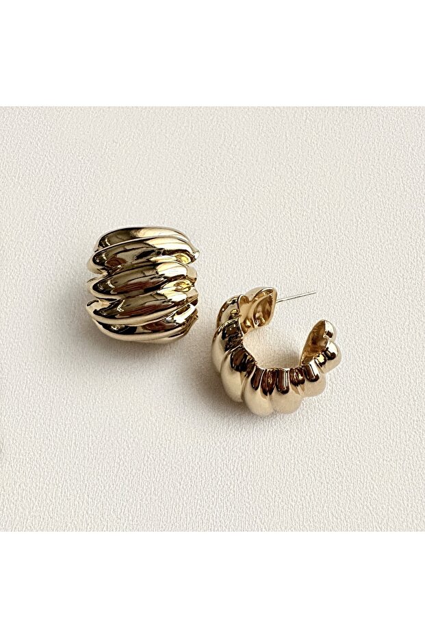 Thick Serrated Earrings - 2