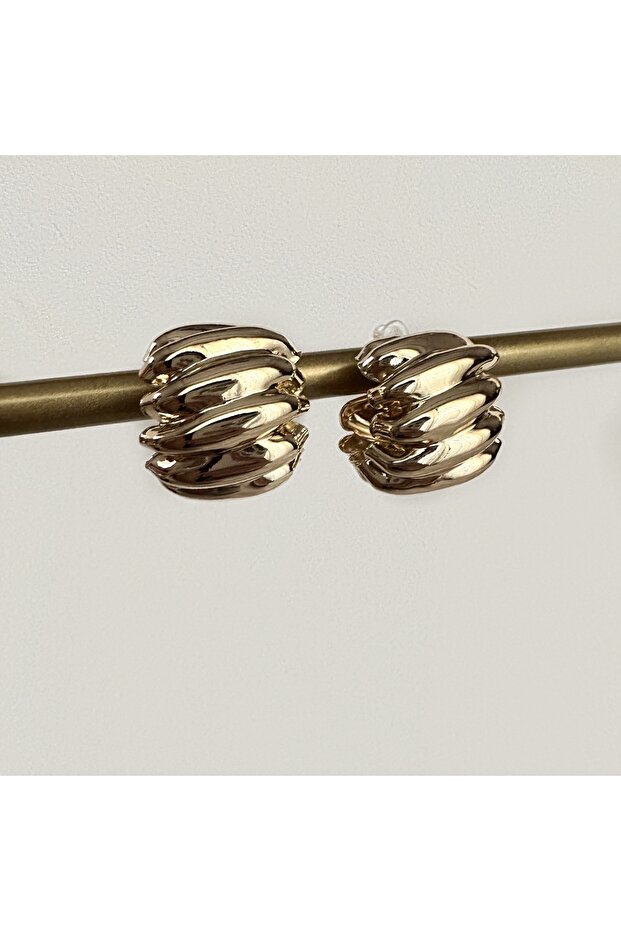 Thick Serrated Earrings - 3