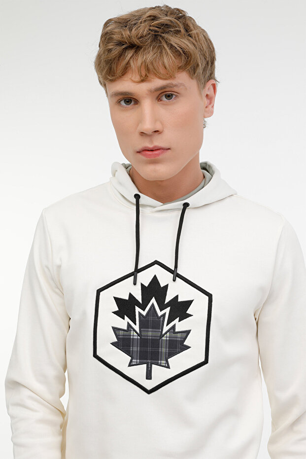 ML ARON 17SD4004 3PR Ekru Erkek Sweatshirt - 5