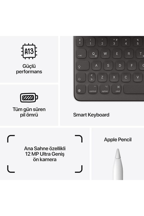 iPad 9. Nesil 64 GB 10.2" Wi-Fi Uzay Grisi Tablet (Apple Türkiye Garantili) - 8