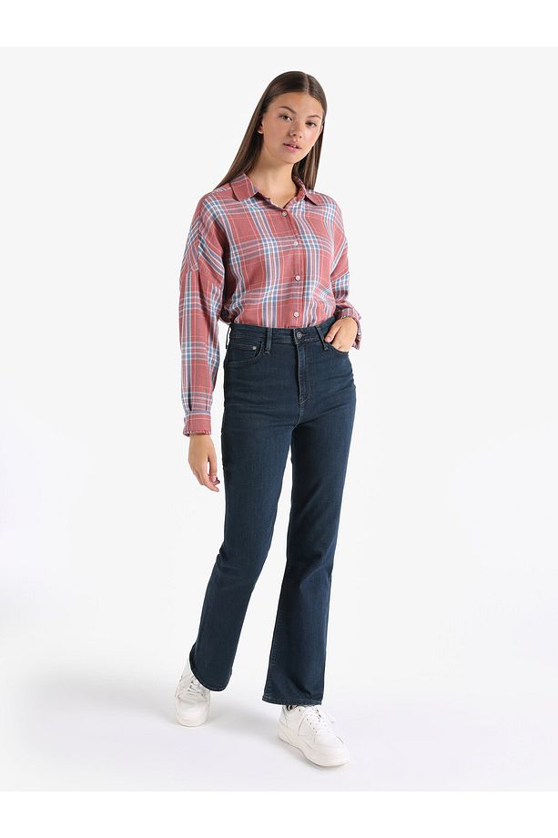 791 Monica Regular Fit Normal Bel Geniş Paça Koyu Mavi Kadın Pantolon - 4