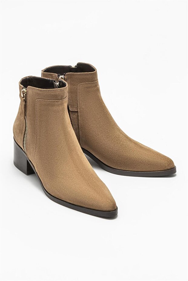 Taba Deri Kadın Klasik Bot - 2