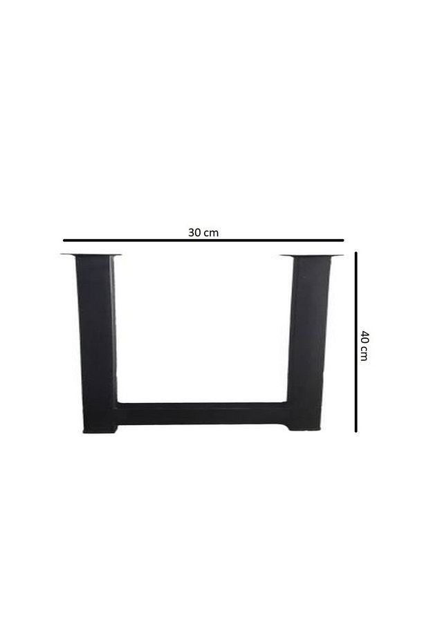 Metal Ayak Masa Ayağı Ahşap Kütük Masif Orta Zigon Sehpa Bench Bank Retro Ayak Takımı 2 Adet 40 Cm - 3