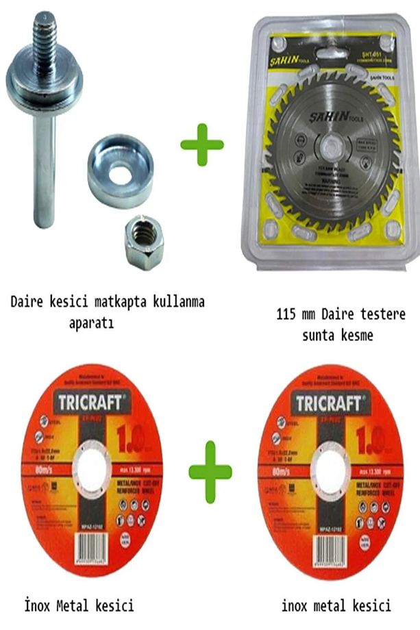 Matkapta Kullanmak Için Daire Testere Aparatı Kesici Diskleri Ve 3 Adet Disk - 2