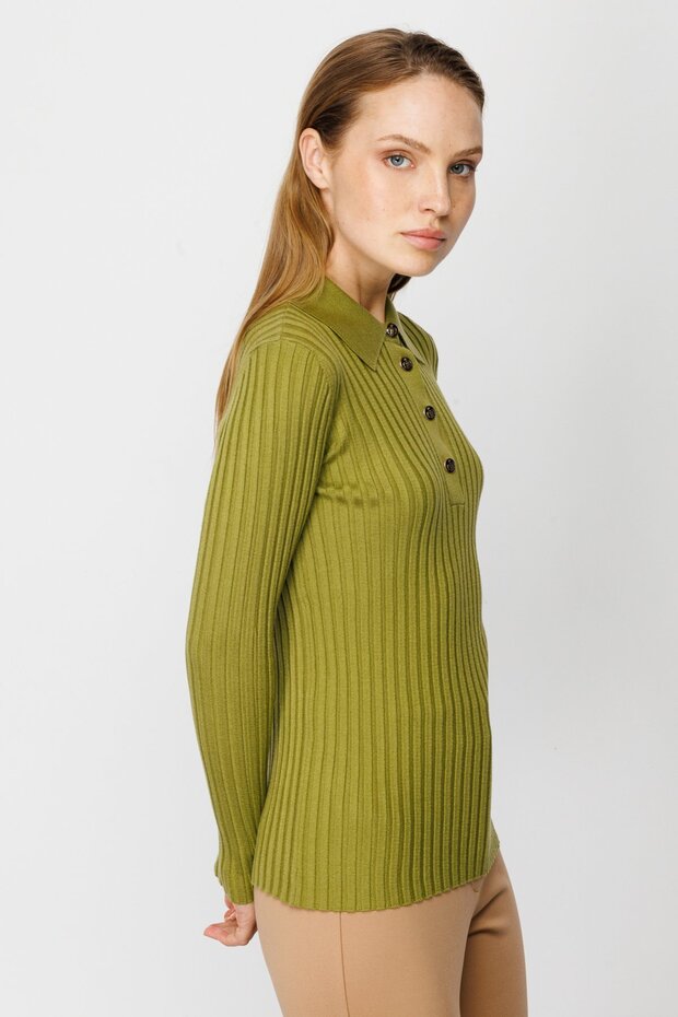 ON Gömlek Yaka Fitilli Triko - 4