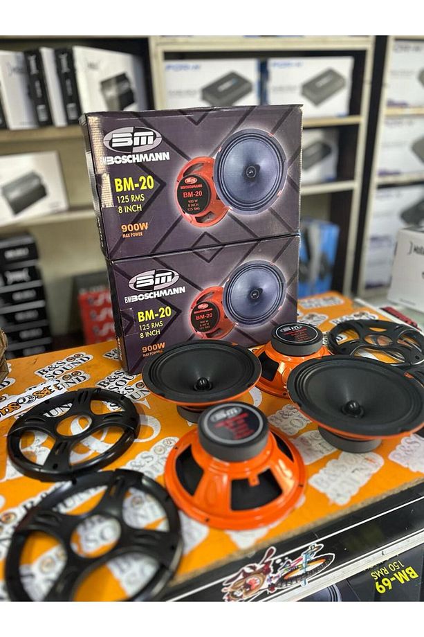 BOŞMAN 20 CM MİDRANGE 2 TAKIM 4 ADET MERMİ GÖBEK 900 WAT 125 RMS KAPAKLI - 5