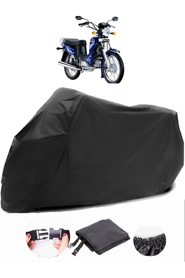 Kinetic King Compatible Black Motorcycle Tarpaulin Waterproof Durable Fabric