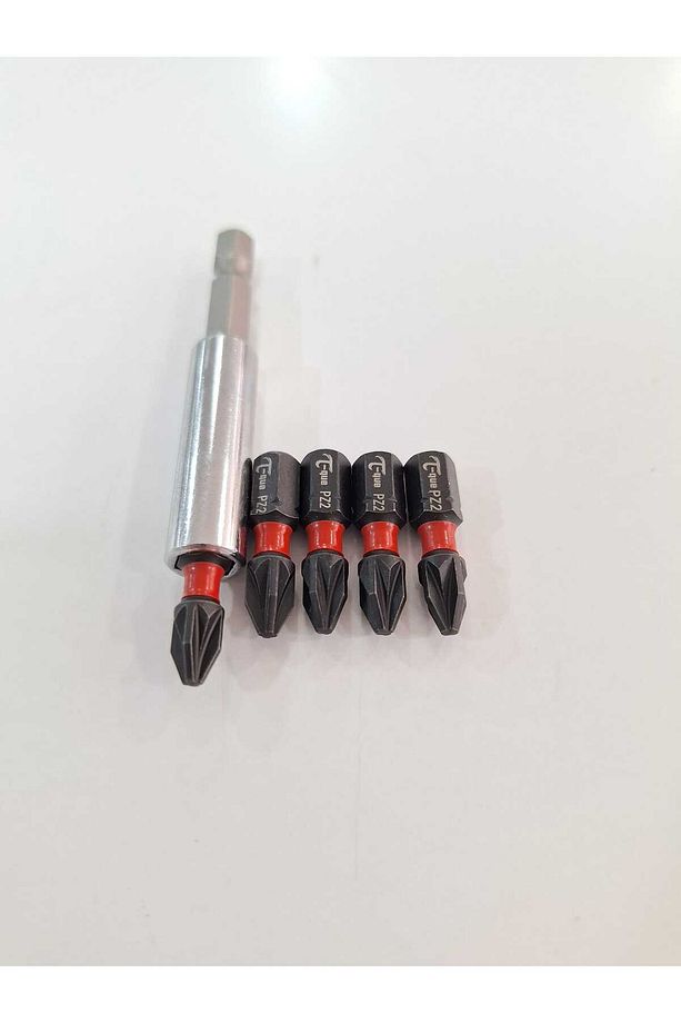 (5 ADET) T-que Pz2x2,5cm Manyetik Adaptör Ve Mıknatıslı Manyetık Yıldız Uç Vidalama Matkap Ucu - 2