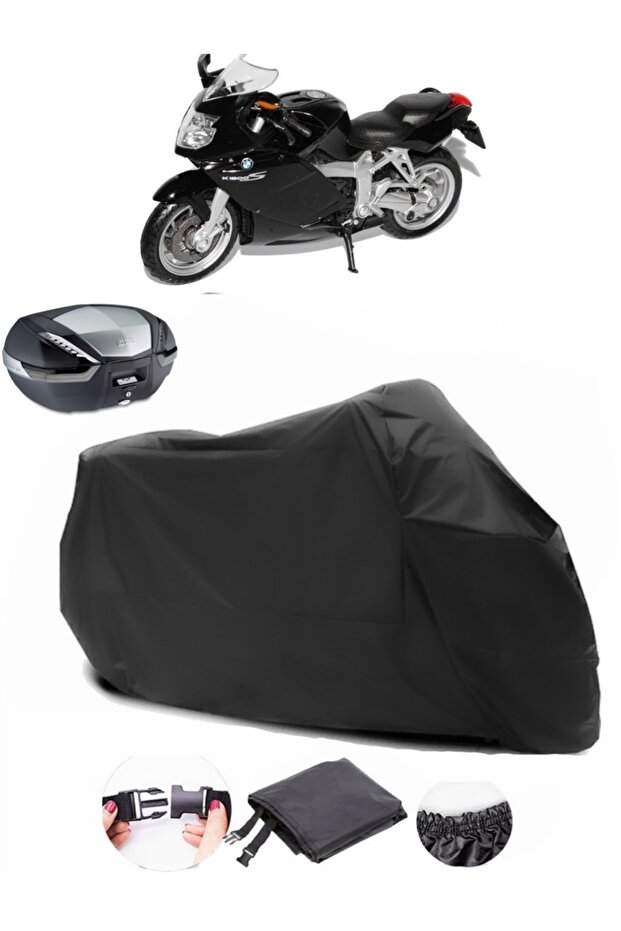 BMW K 1200 S Rear Bag Compatible Black Motorcycle Tarpaulin Waterproof Durable Fabric