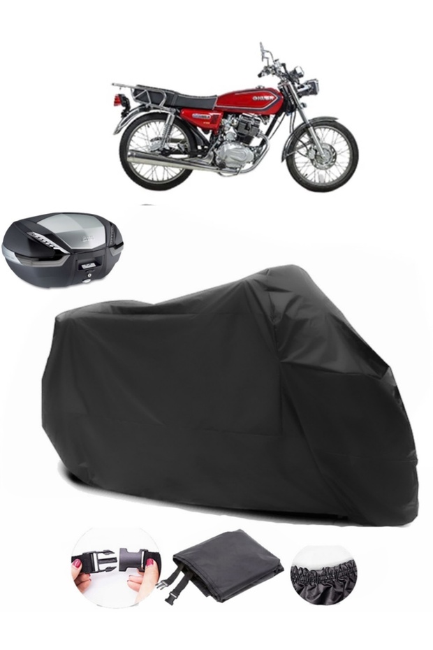 Kuba Cheetah 170F Rear Bag Compatible Black Motorcycle Tarpaulin Waterproof Durable Fabric