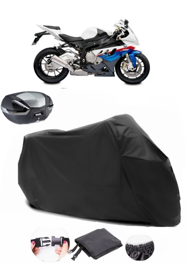 BMW S 1000 RR HP Motosport Rear Bag Compatible Black Motorcycle Tarpaulin Waterproof Durable Fabric