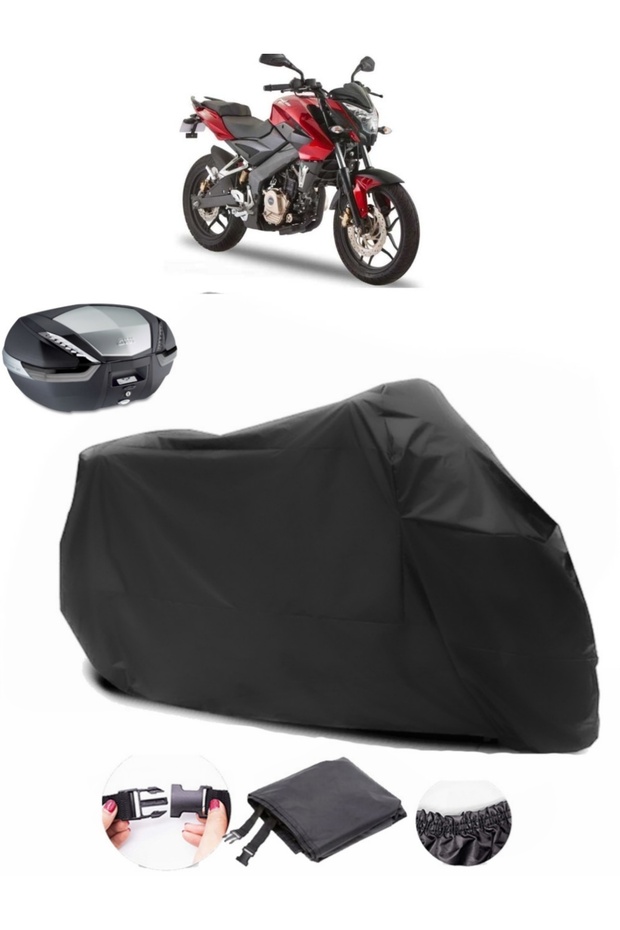 Bajaj Pulsar NS 150 Back Bag Compatible Black Motorcycle Tarpaulin Waterproof Durable Fabric
