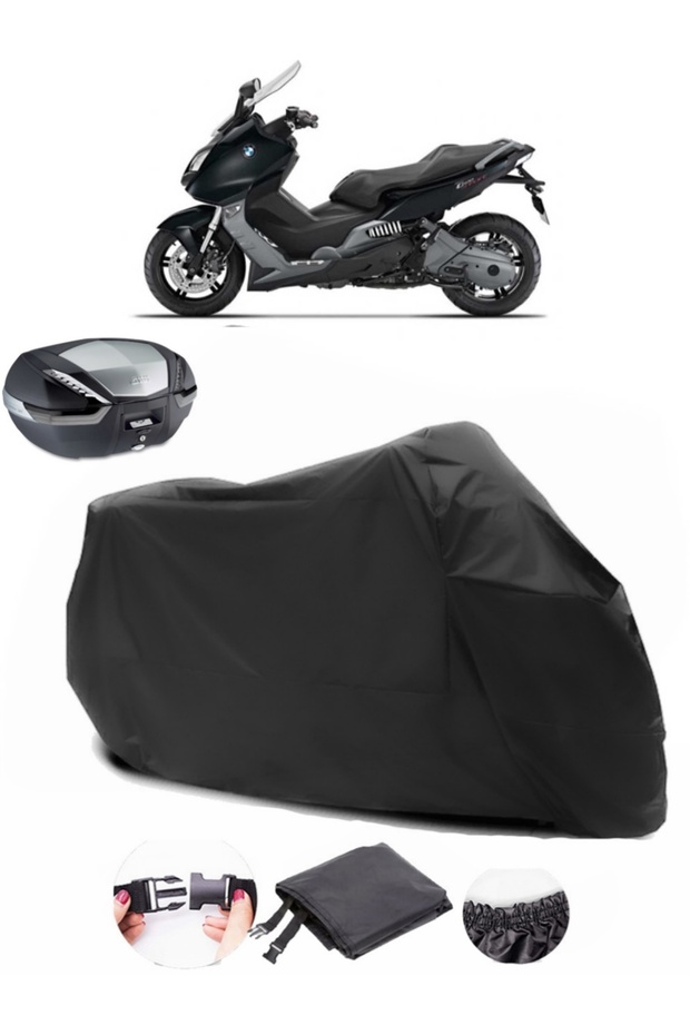 BMW C 600 Sport Rear Bag Compatible Black Motorcycle Canvas Waterproof Durable Fabric